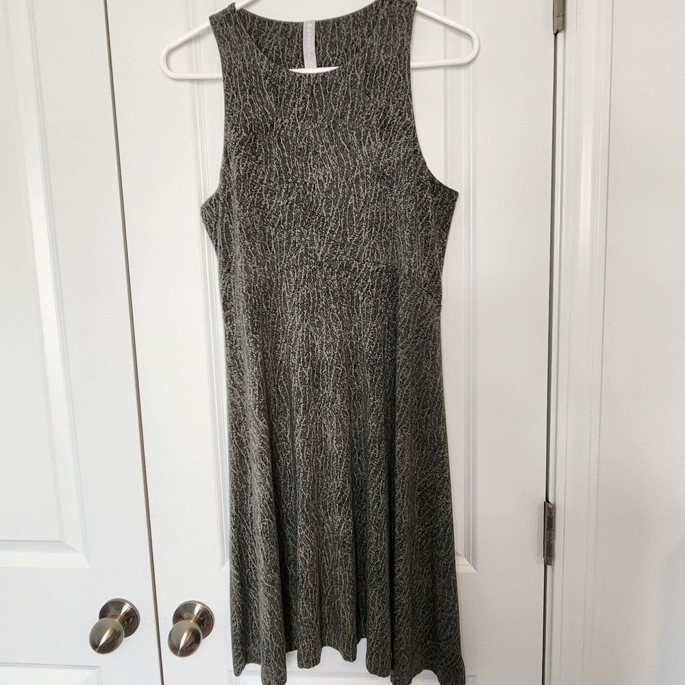 Athleta Dress Sleeveless Casual Tank Midi Sun Dress Gray Print M